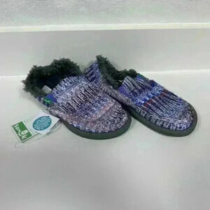 NWT!!! Unisex Sanuk Slippers Blue Red Size 2 Kids!